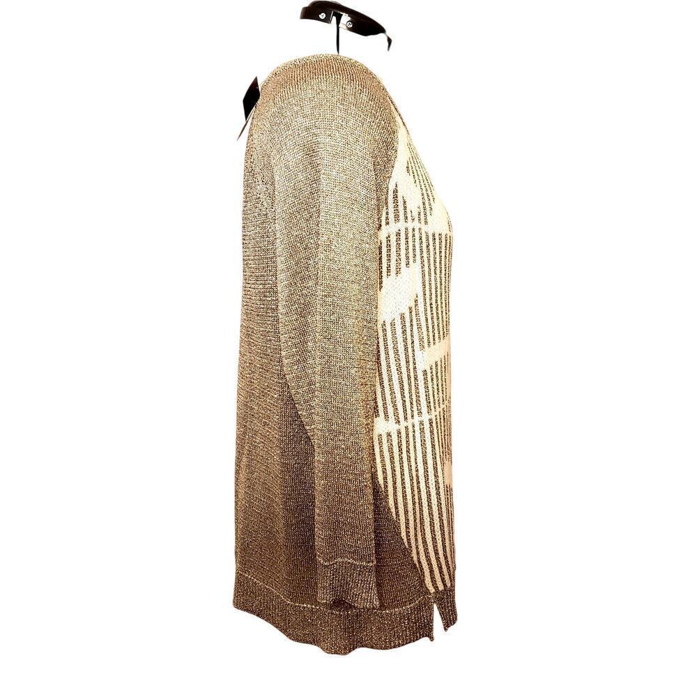 Lane Bryant Asymmetric Gold/Silver Sparkle Pullover Sweater | Size 14/16 | NWT - Picture 3 of 10